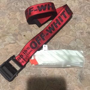 Authentic Off-White Industrial Belt Red